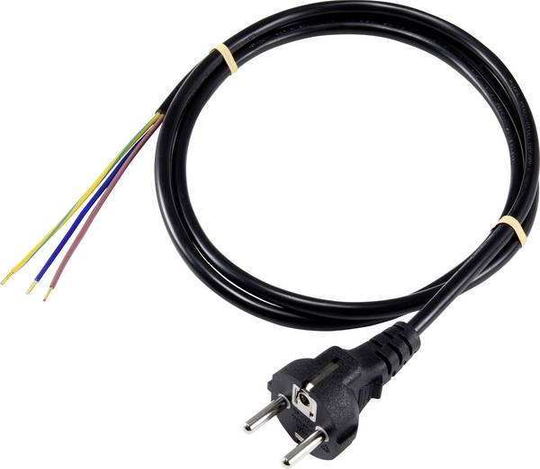 Sygonix SY-5178372 Anslutningskabel Ström Svart 5 m