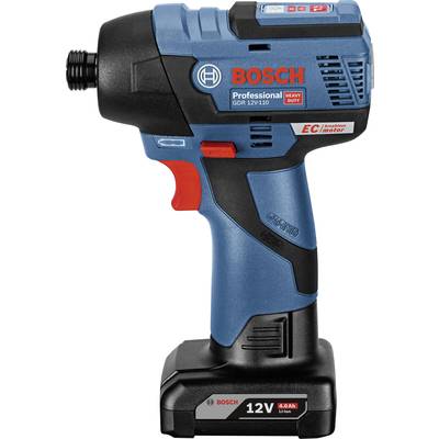 Bosch sladdlös slagskruvdragare GDR 12V-110, blå-röd design, 12V, Heavy Duty-modell, med ergonomiskt handtag och kompakt konstruktion.