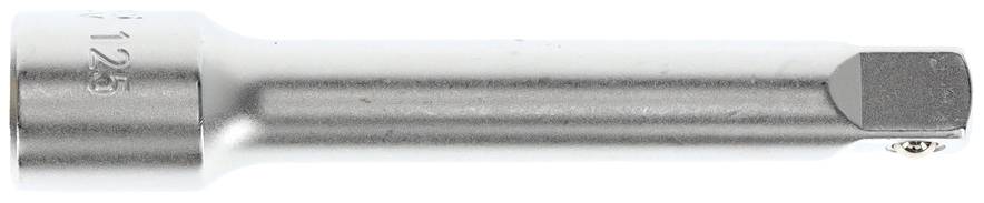 Silverfärgad spärrnyckelsförlängare, cylindrisk, med fyrkantig ände för fastsättning på skiftnyckel eller spärrhandtag.