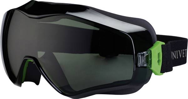 Univet 6X3 6X3-00-05 Heltäckande skyddsglasögon inkl. anti-fogskydd, inkl. UV-skydd Svart, Grön EN 166, EN 170, EN 172 DIN 166, DIN 170, DIN 172