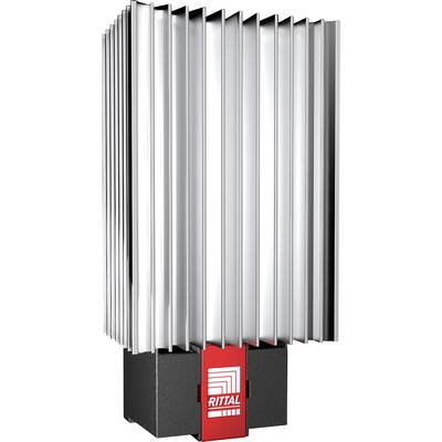 En vertikal aluminiumkylare på en svart sockel, med en röd 'RITTAL'-logotyp. Används för värmeavledning i elektriska system.