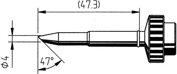 Ersa 0612WDLF Lödspets Vinklad Spetsstorlek 4 mm  Innehåll 1 st