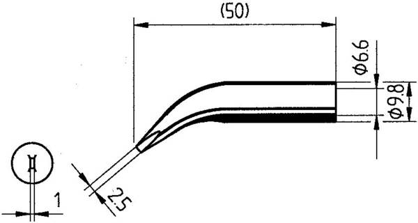 Ersa 0832WD Lödspets Mejselformad, böjd  Spetsstorlek 2.5 mm Spetslängd 50 mm Innehåll 1 st