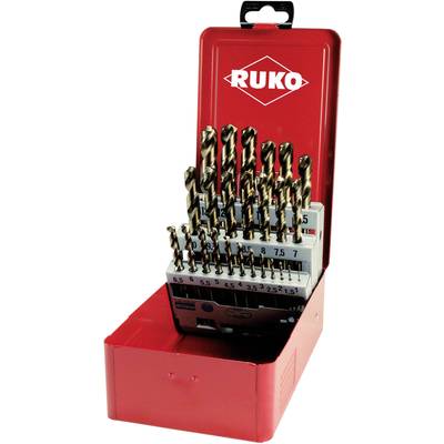 RUKO 215215 HSSE-Co 5 Metall-spiralborrset 25 delar 1 mm, 1.5 mm, 2 mm, 2.5 mm, 3 mm, 3.5 mm, 4 mm, 4.5 mm, 5 mm, 5.5 mm-0