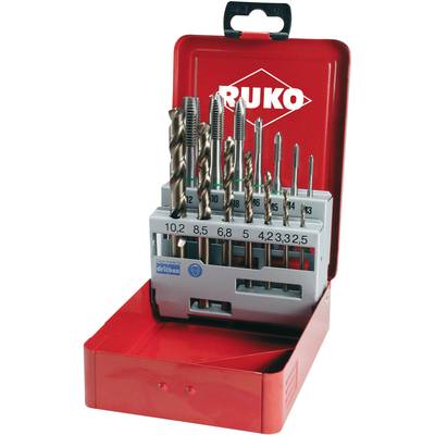 RUKO 245051 Maskingängtappborr-set 14 delar DIN 371, DIN 376 HSSE-Co 5 1 set