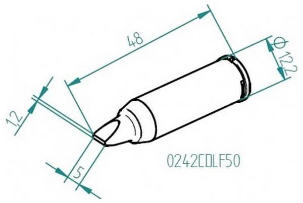 Ersa 0242CDLF50 Lödspets Mejselformad Spetsstorlek 5 mm  Innehåll 1 st