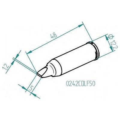 Ersa 0242CDLF50 Lödspets Mejselformad Spetsstorlek 5 mm Innehåll 1 st