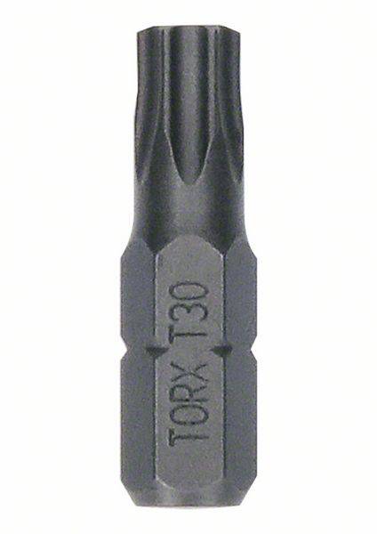 Ett Torx-bits T30, ett typiskt verktyg för olika skruvapplikationer, avbildat i metalliskt grått.