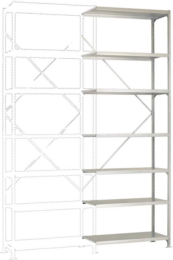 Manuflex RM2421 Fackhylla tilläggsmodul  (B x H x D) 1000 x 3000 x 500 mm    Stålbotten