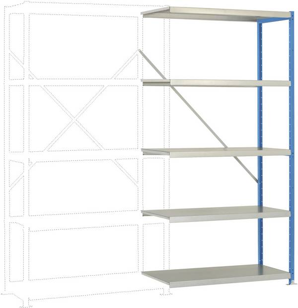 Manuflex RP1118.5012 Fackhylla tilläggsmodul  (B x H x D) 1000 x 2000 x 400 mm    Stålbotten