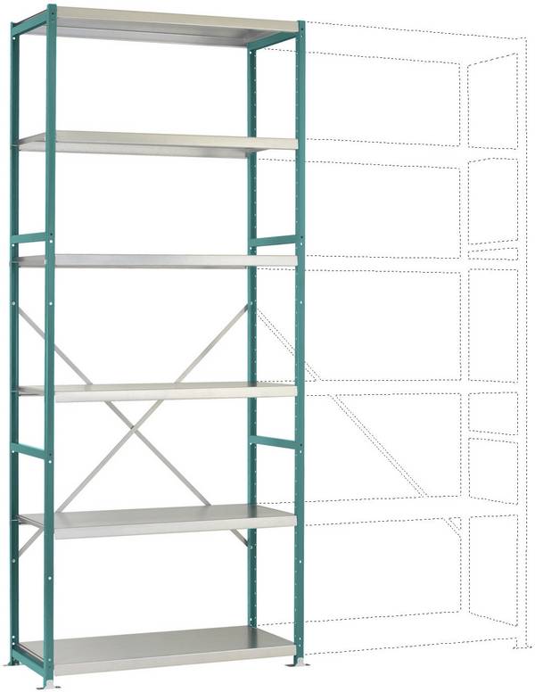 Manuflex RP1320.5021 Fackhylla grundmodul  (B x H x D) 1030 x 2500 x 600 mm    Stålbotten