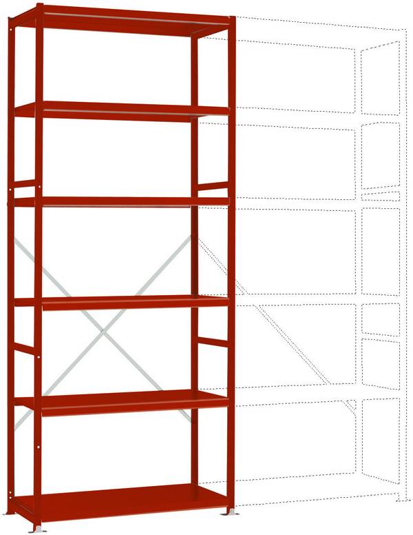 Manuflex RP1254.3003 Fackhylla grundmodul  (B x H x D) 1030 x 2500 x 600 mm    Stålbotten