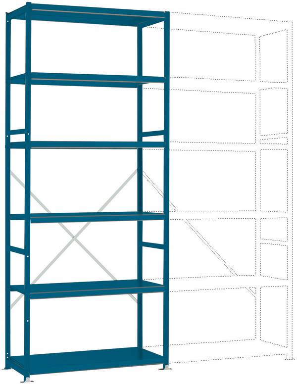 Manuflex RP1254.5007 Fackhylla grundmodul  (B x H x D) 1030 x 2500 x 600 mm    Stålbotten