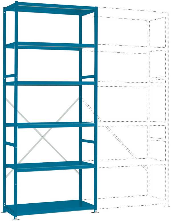 Manuflex RP1253.5012 Fackhylla grundmodul  (B x H x D) 1030 x 2500 x 500 mm    Stålbotten
