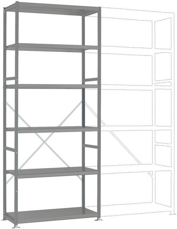 Manuflex RP1252.9006 Fackhylla grundmodul  (B x H x D) 1030 x 2500 x 400 mm    Stålbotten