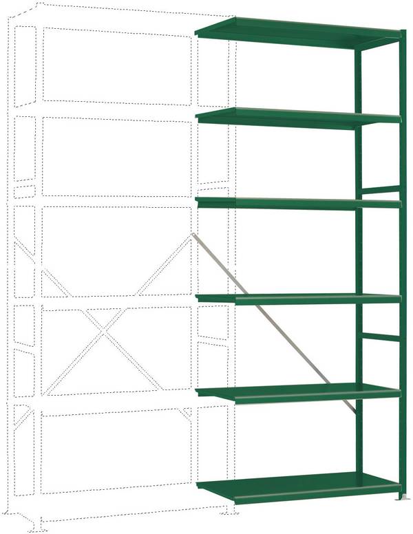 Manuflex RP1352.6011 Fackhylla tilläggsmodul  (B x H x D) 1000 x 2500 x 400 mm    Stålbotten