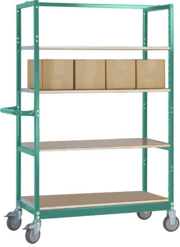 Manuflex TV1052.0001 TV1052.0001  Hyllvagn bromsar Stål pulverlackerat  Grå, Grön