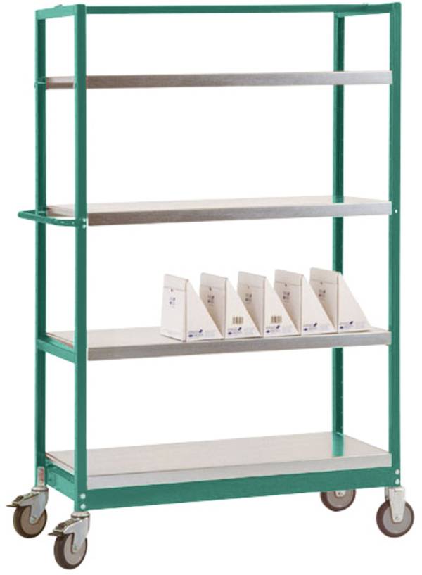 Manuflex TV3162.0001 TV3162.0001  Hyllvagn bromsar Stålbleck pulverlackerat  Grå, Grön
