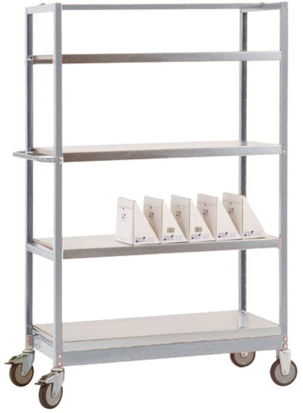 Manuflex TV3162.9006 TV3162.9006  Hyllvagn bromsar Stål pulverlackerat  Aluminiumsilver