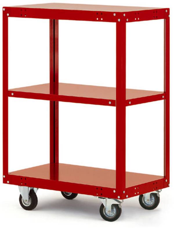 Manuflex TRANSOMOBIL TP4012.6011  Hyllvagn bromsar Stål pulverlackerat  Resedagrön (RAL 6011)
