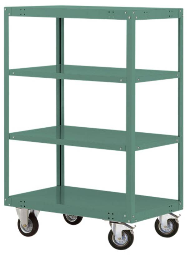 Manuflex TRANSOMOBIL TT4182.0001  Hyllvagn bromsar Stålbleck pulverlackerat  Grå, Grön