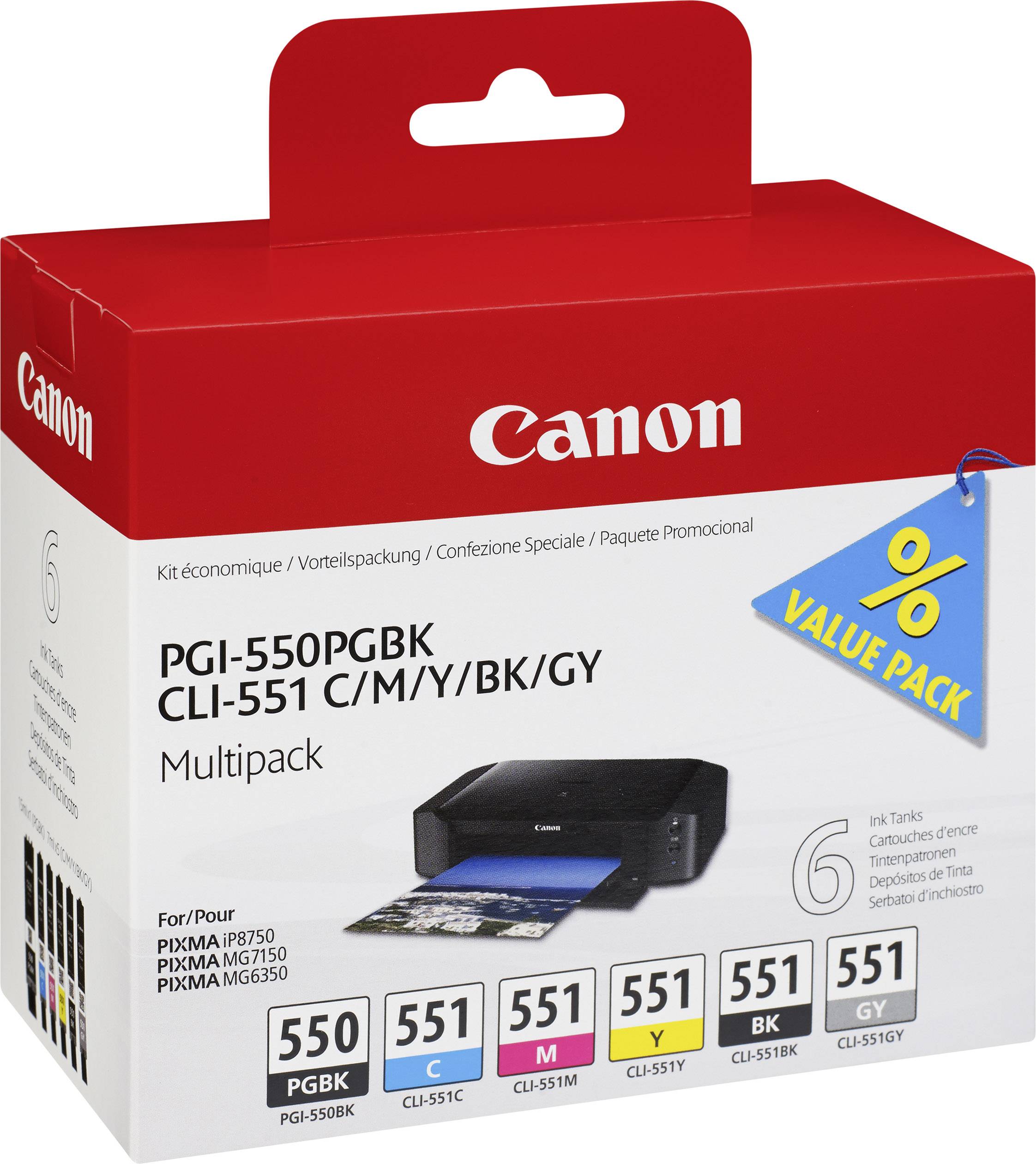 Multipack XL Ink Cartridge for Canon Pixma IP7250 MG6650 MG7550 MX925 MX725 