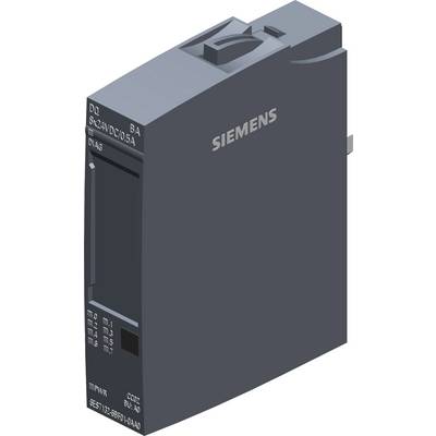 Siemens-logotyp på en mörkgrå elektronisk modul med indikatorlampor och anslutningsdetaljer.