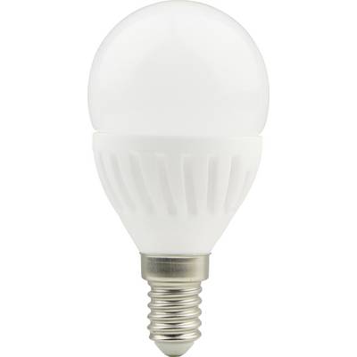 En vit LED-glödlampa med gängad sockel, lämplig för energisnål belysning.