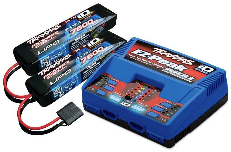 Traxxas EZ-Peak Plus Dual +2x LiPo-Akku RC-batteriladdare 8 A LiPo, NiMH Minus-Delta-U avstängning, Batteri detektering, Temperaturövervakning