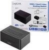 LogiLink QP0028 USB 3.2 Gen 2 SATA 6 Gb/s 2 Port HDD-dockningsstation 2.5 tum, 3.5 tum med kloningsfunktion
