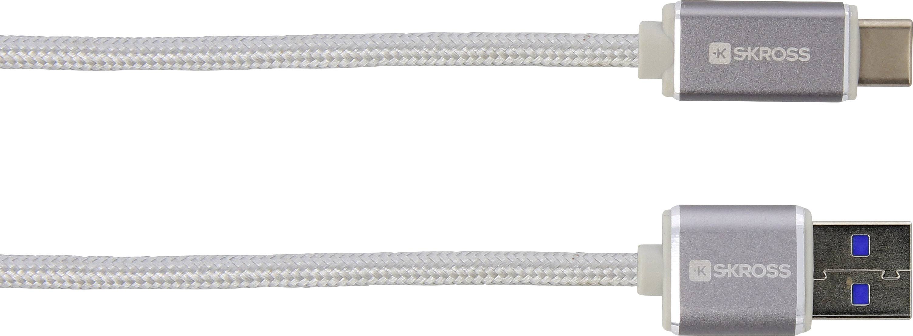 Skross USB-kabel USB 3.2 Gen1 USB-A kontakt, USB-C®-kontakt 1.00 m Silver 2700243