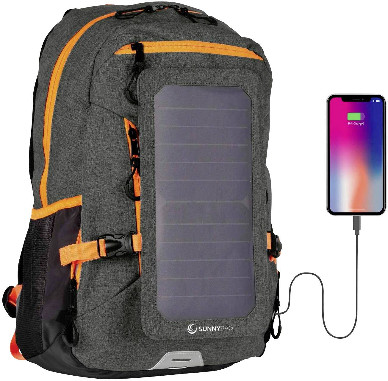 SunnyBag Solcellsryggsäck Explorer+ 15 l (B x H x D) 290 x 370 x 140 mm Svart, Orange 135SO_01-5