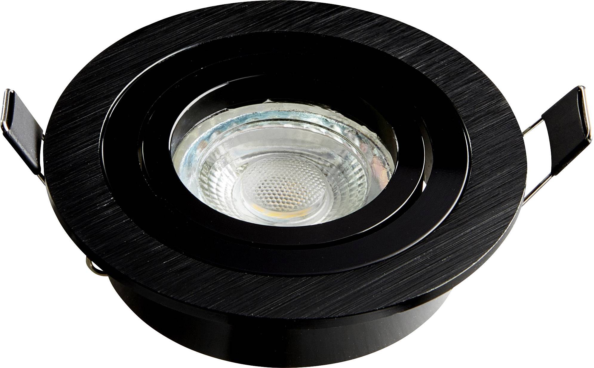 Heitronic 500595 DL7801 Inbyggnadsbelysning LED G5.3, GU10 8 W Svart