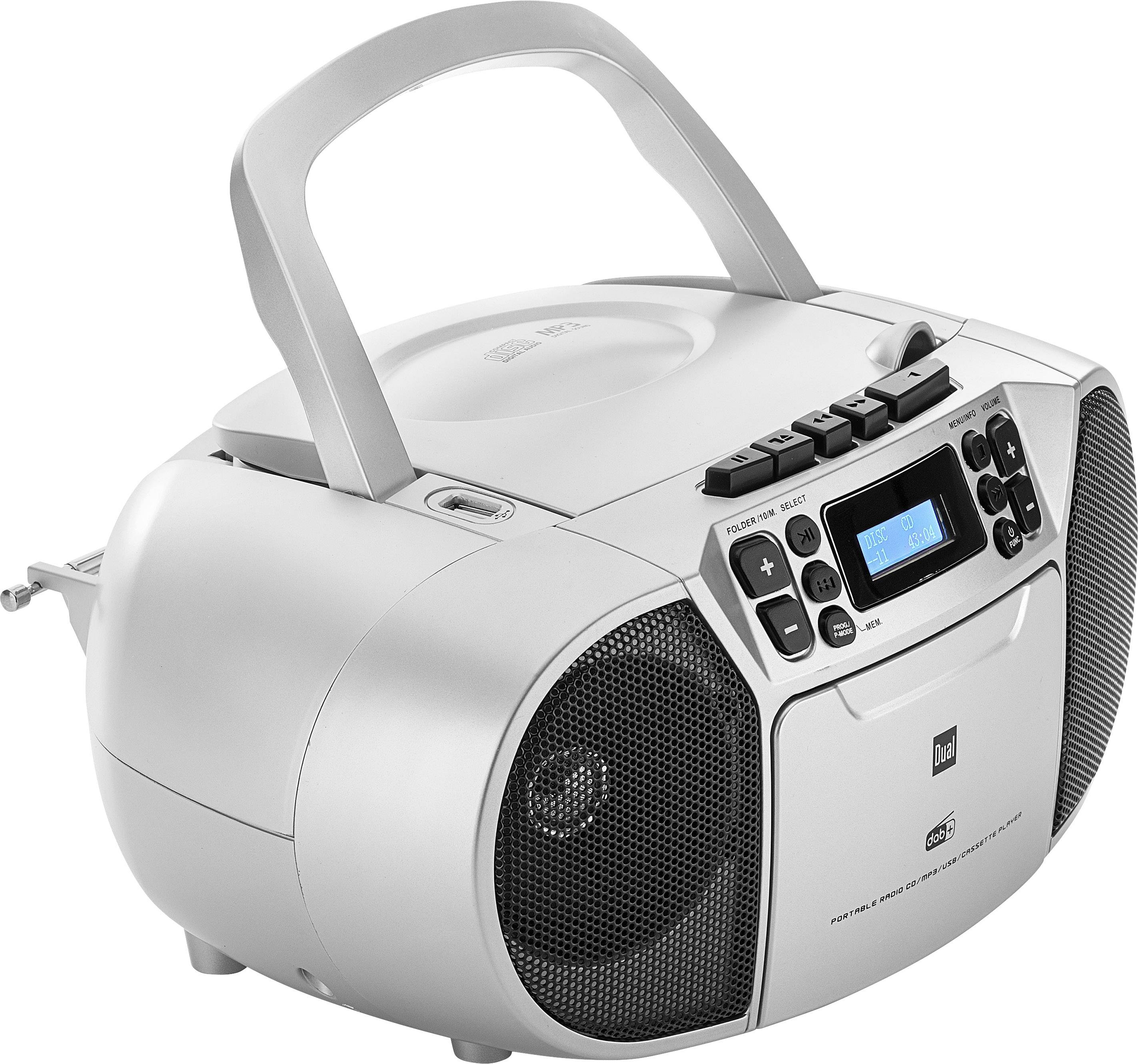 Dual Dab P 210 Boombox Kassettradio Dab Fm Cd Kassett Aux Silver 6612