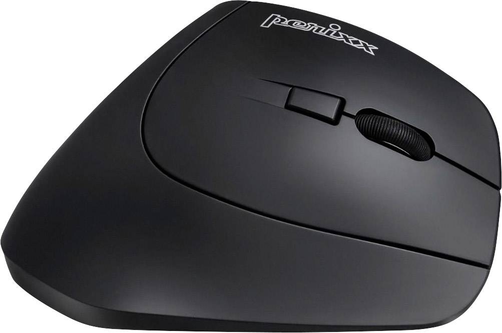 Perixx PERIMICE-804 Ergonomisk mus Bluetooth Optisk Svart 6 Knappar 1600 dpi Ergonomisk