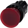 Siemens 3SU10011AD200AA0 3SU1001-1AD20-0AA0 Svampknapp Plastfrontring Knapp Svart, Röd 1 st