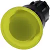Siemens 3SU10011BD300AA0 3SU1001-1BD30-0AA0 Svampknapp Plastfrontring Knapp Svart, Gul 1 st Single