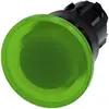 Siemens 3SU10011BD400AA0 3SU1001-1BD40-0AA0 Svampknapp Plastfrontring Knapp Svart, Grön 1 st