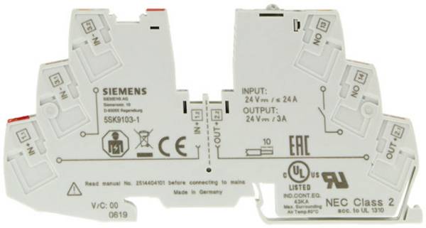 Siemens  5SK91011  5SK9101-1  Skyddsbrytare    30 V/DC  1 A    1 st
