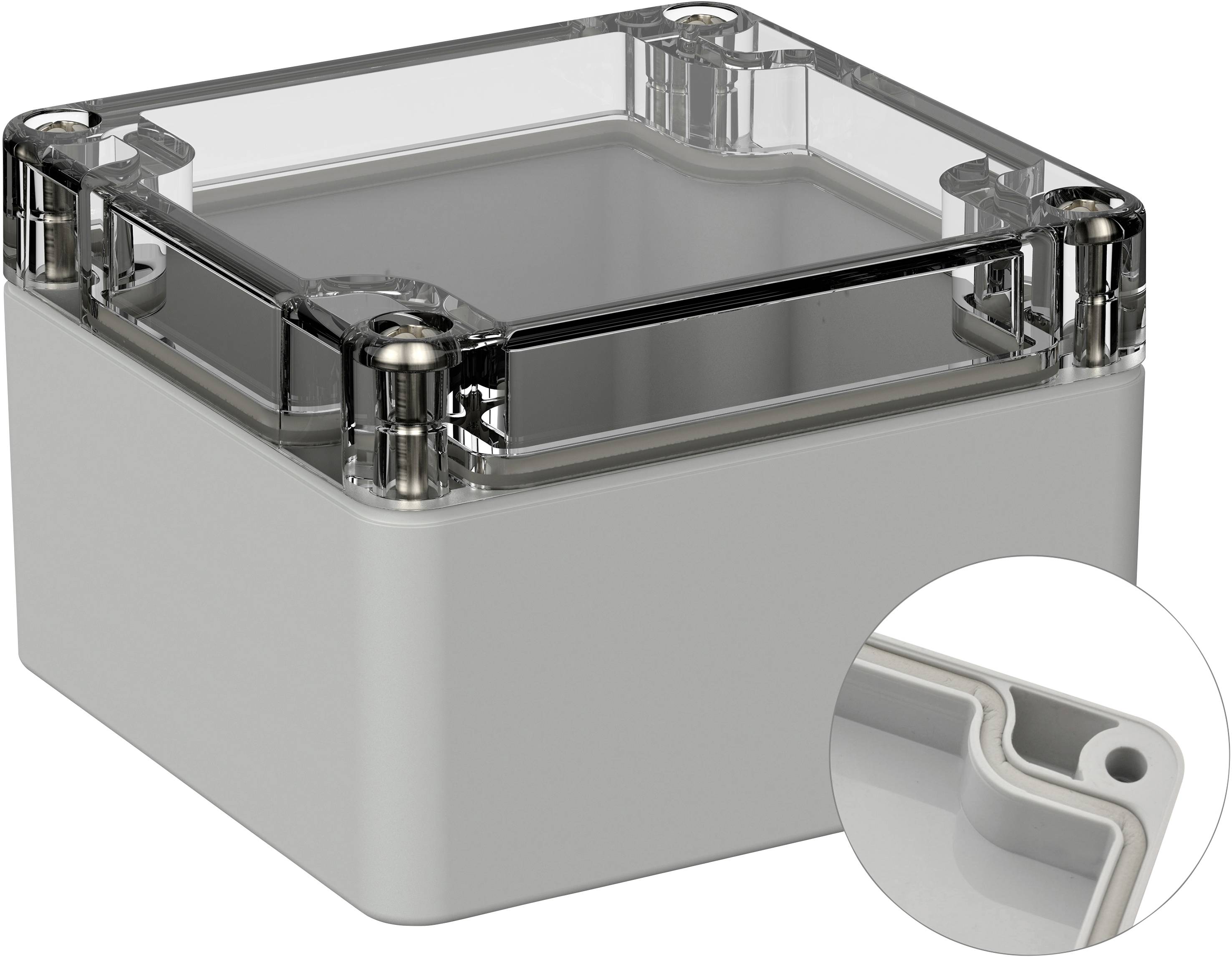 TRU COMPONENTS TC-9065448 Utomhuschassi 82 x 80 x 55 Polykarbonat Grå-vit (RAL 7035) 1 st