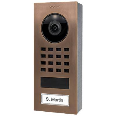 DoorBird D1101V Aufputz IP Video-porttelefon WiFi, LAN Utomhusenhet Rostfritt stål V2A (borstat), Bronze-look