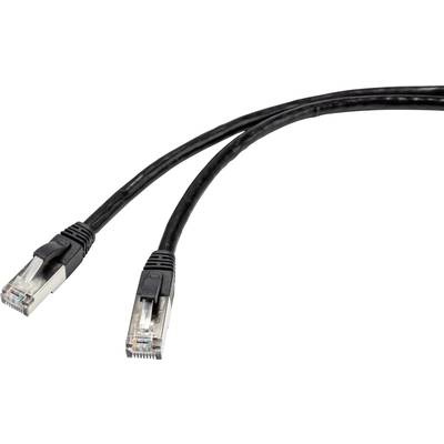 Renkforce RF-4538204 RJ45 Nätverkkabel, Patchkabel CAT 6A S/FTP 30.00 m Svart lämpar sig för utomhusbruk 1 st