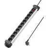 Sygonix SY-4538266 Förgreningsdosa med brytare 10x Svart, Silver Skyddskontakt 1 st