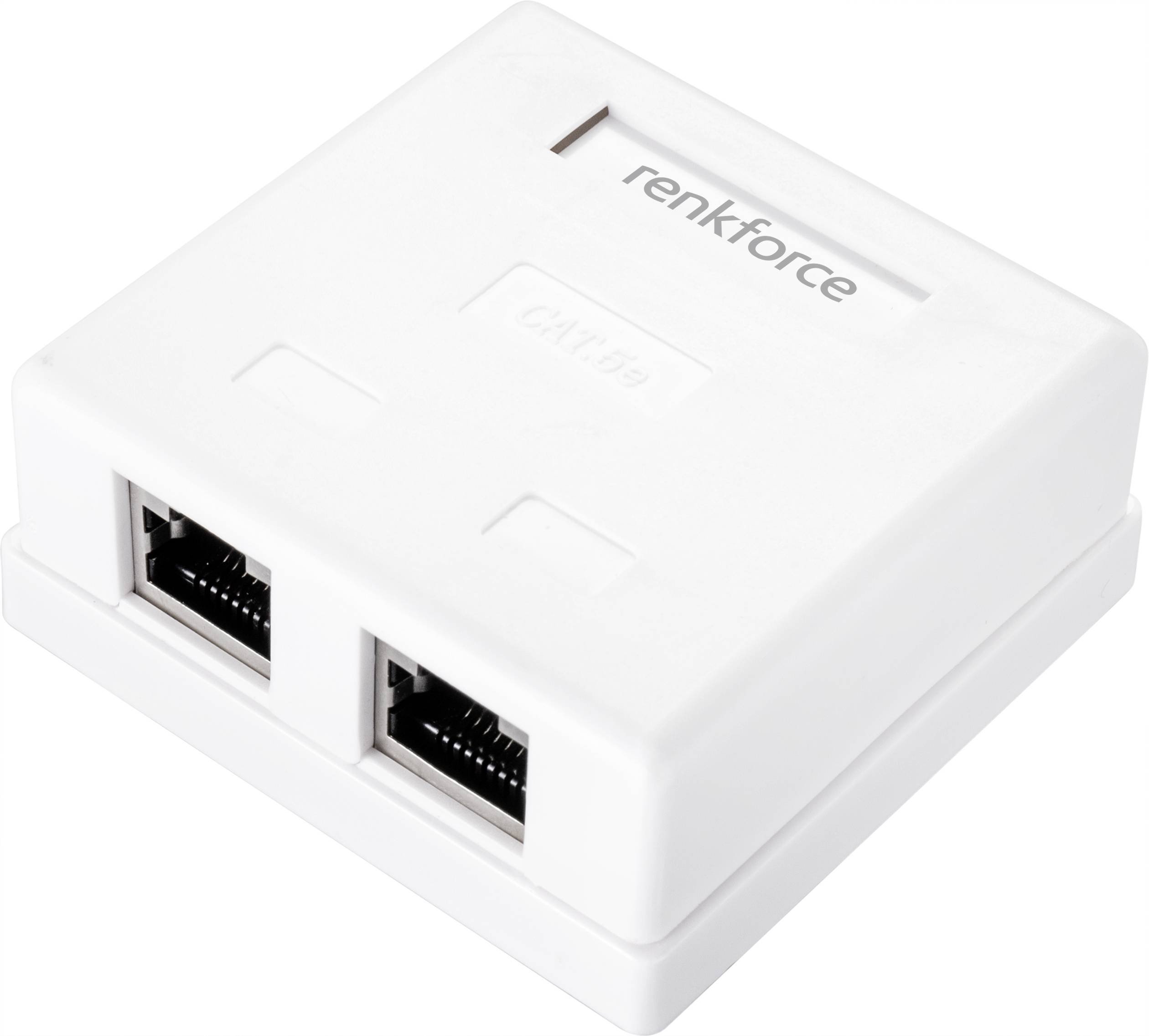 Renkforce Nätverksuttag Utanpåliggande CAT 5e 2 Port Vit