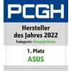 'PCGH Årets tillverkare 2022, Kategori: Moderkort. 1:a plats: ASUS.'
