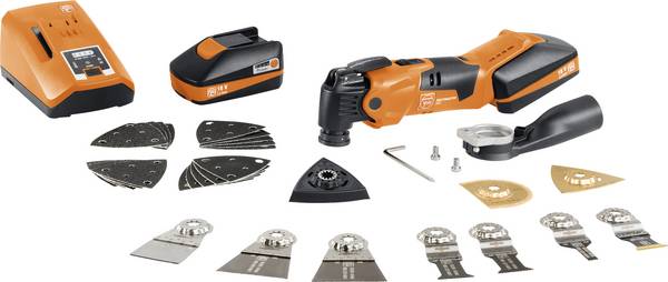 Fein Multimaster AMM 500 Plus top 7 129 33 61 00 0 Multiverktyg batteridriven   35 delar  18 V 3 Ah Antal batterier som ingår 2