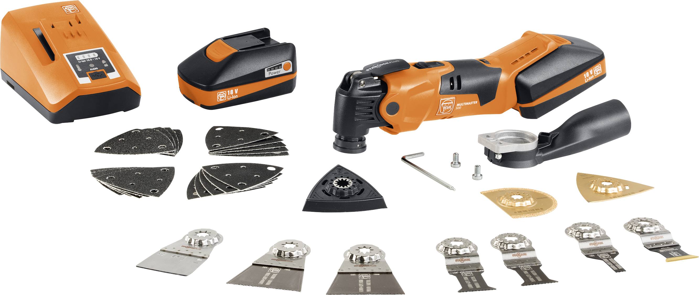 Fein Multimaster AMM 500 Plus top 7 129 33 61 00 0 Multiverktyg batteridriven 35 delar 18 V 3 Ah Antal batterier som ing-0