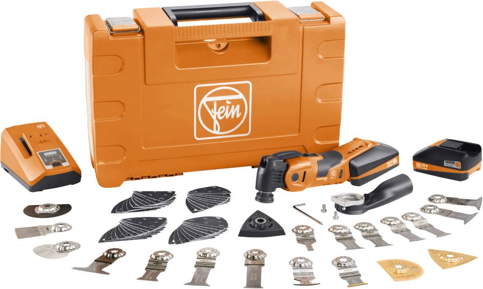 Fein Multimaster AMM 700 Max Top 7 129 34 61 00 0 Multiverktyg batteridriven inkl. 2x batterier 64 delar 18 V 3 Ah-9