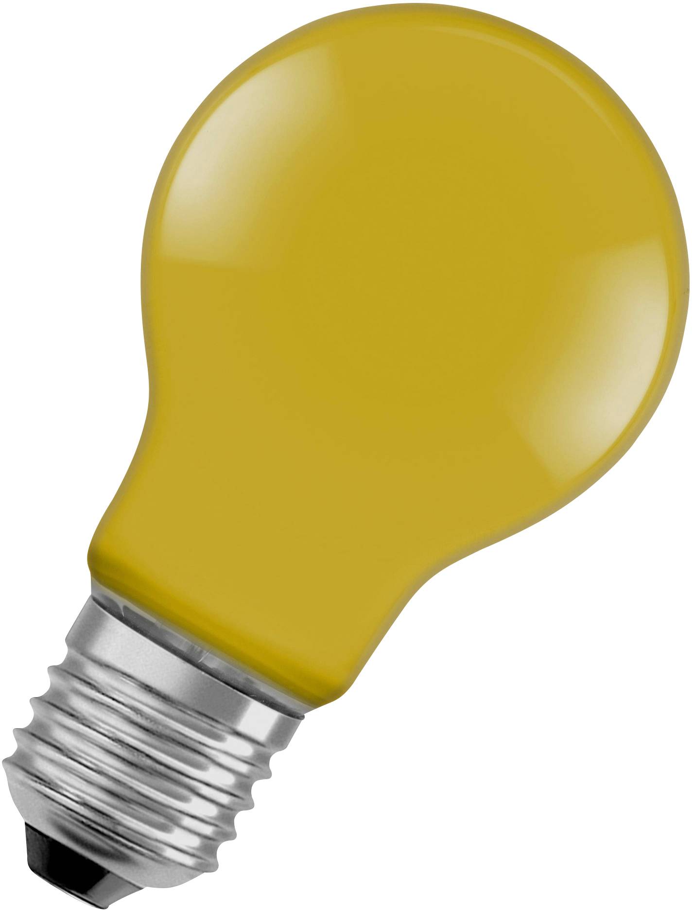 Gul glödlampa framför vit bakgrund, symboliserar kreativitet eller idé.