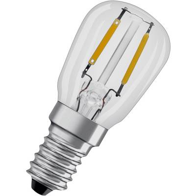 En LED-glödlampa med klart glas och en skruvfattning som visar moderna filament.